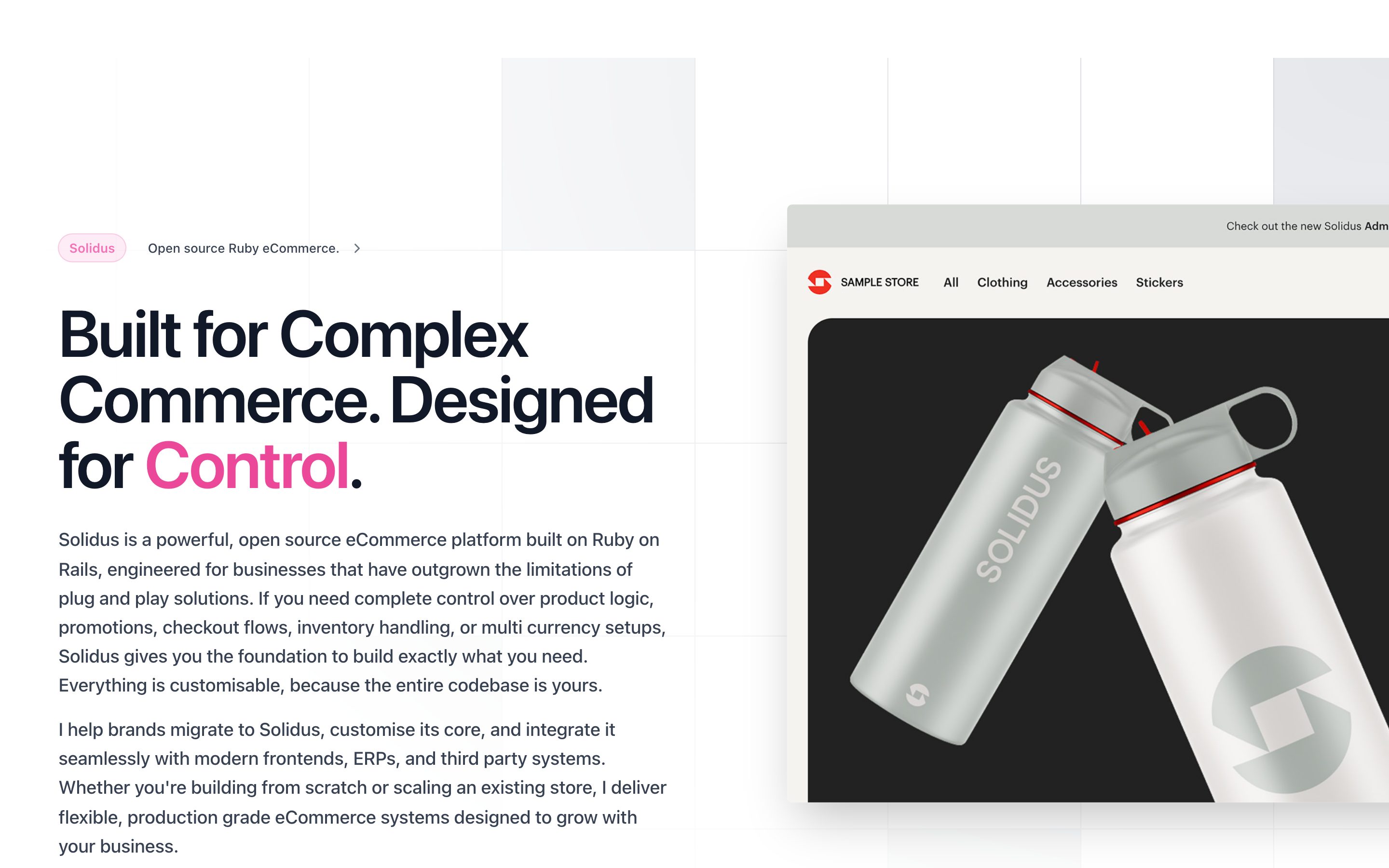 The Ecommerce service page