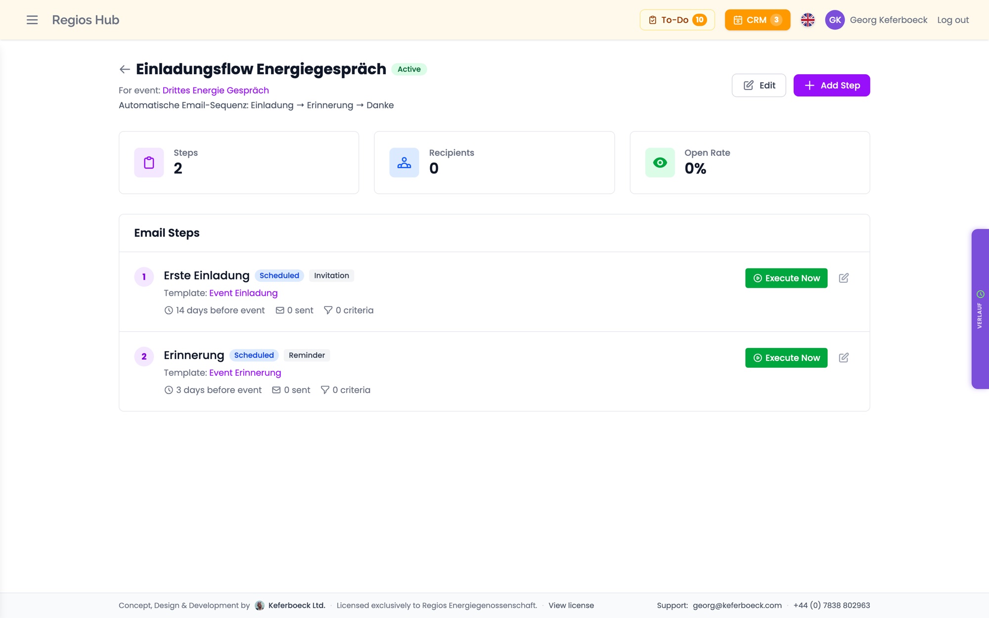 Ein Event Email Flow: Einladung, Erinnerung und Follow up mit Zielgruppen Kriterien