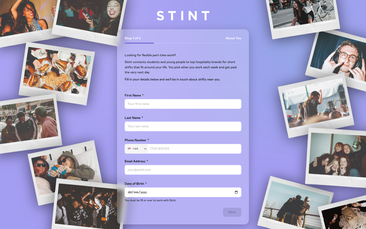 Stint public application funnel