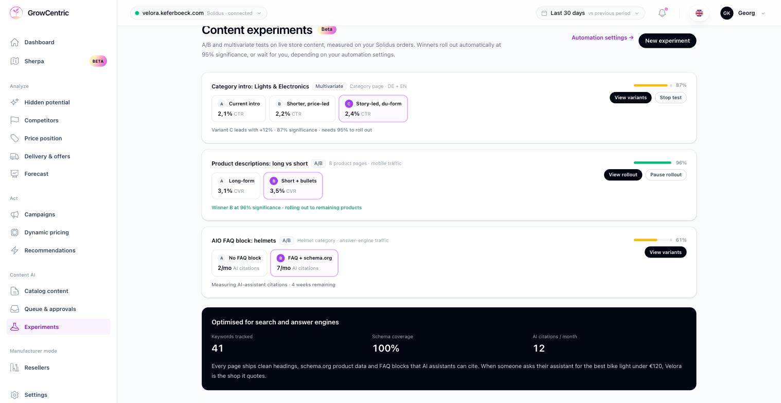 A/B-Testing & Experimente Dashboard
