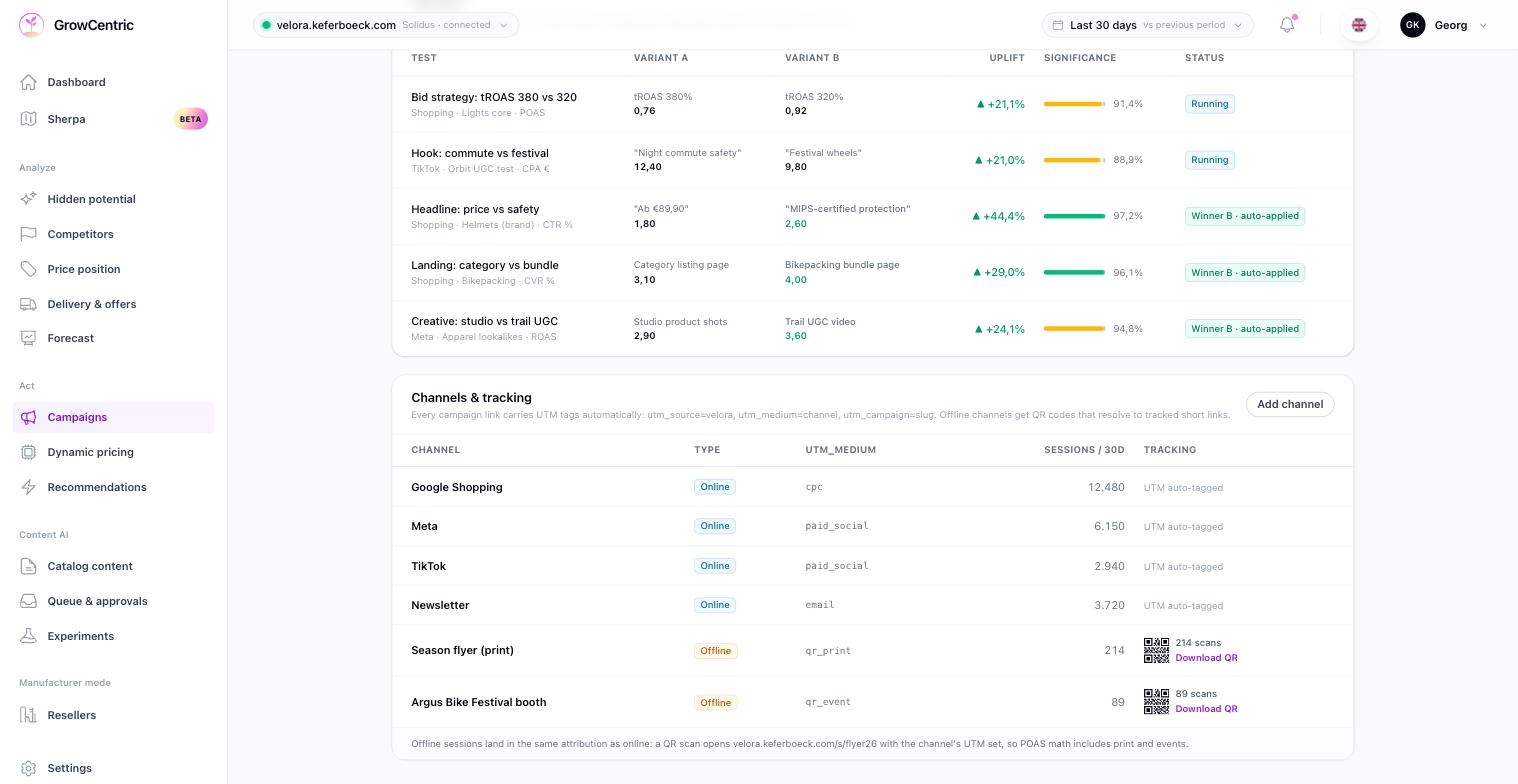 Kampagnen & UTM Verwaltung Dashboard